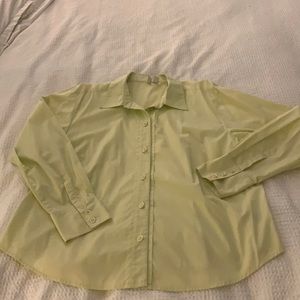 Cotton button front blouse. Pretty detailing.